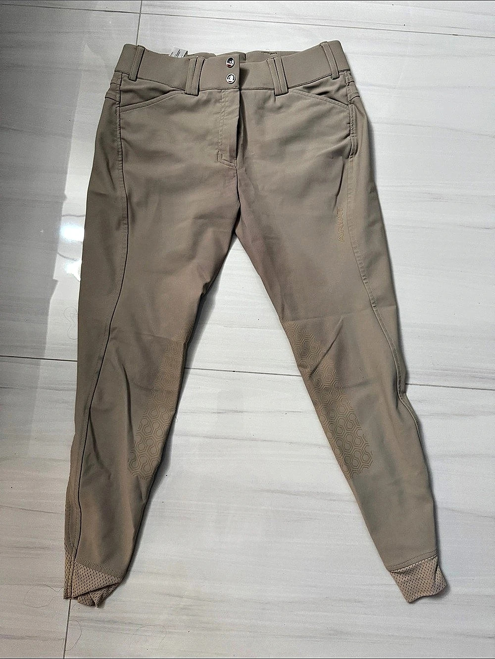 Ariat Pro Series Tri Factor Grip Knee Patch Breech Tan Waist 28